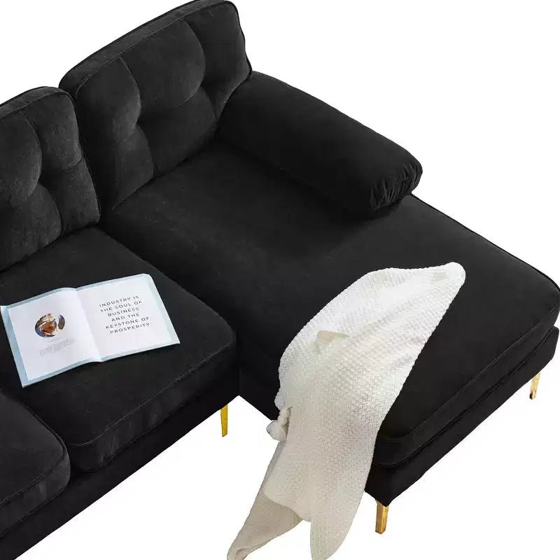 Canapé d'angle moderne 83 po en velours