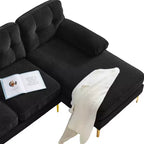 Canapé d'angle moderne 83 po en velours