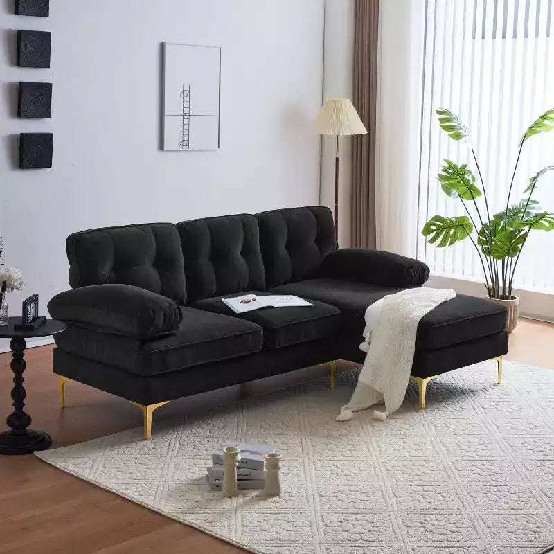 Canapé d'angle moderne 83 po en velours