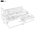 Canapé d'angle moderne 83 po en velours