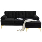 Canapé d'angle moderne 83 po en velours