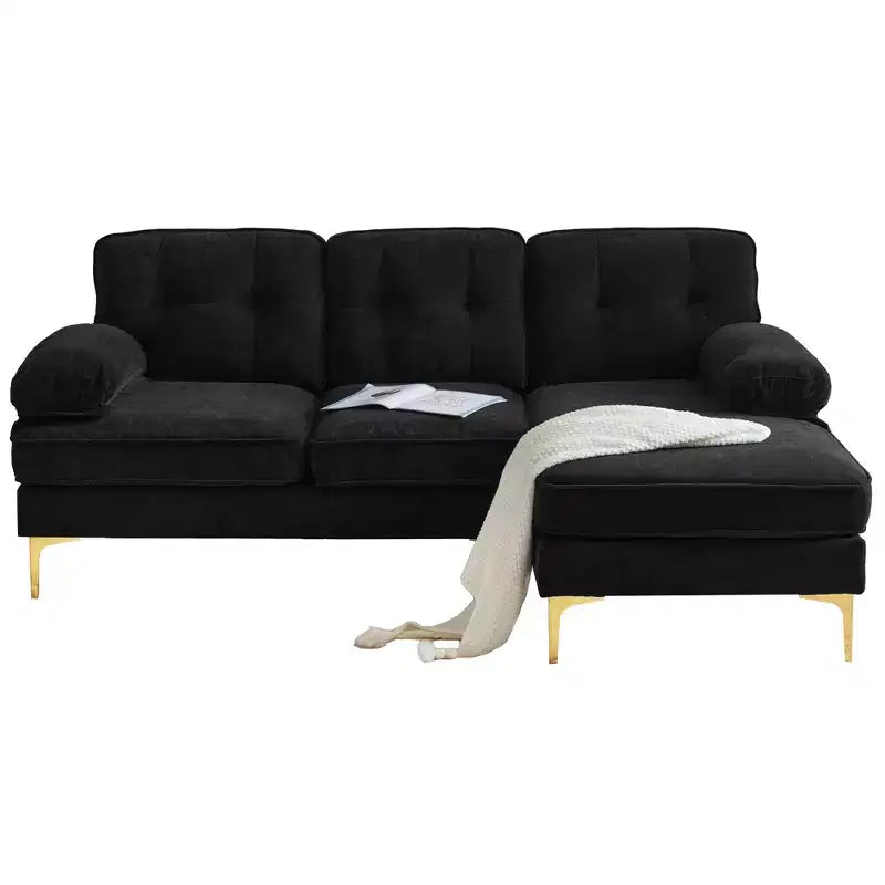 Canapé d'angle moderne 83 po en velours