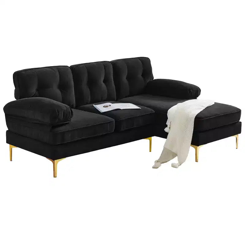 Canapé d'angle moderne 83 po en velours