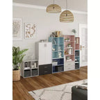 Étagère modulable moderne 2 niveaux de 60 cm, empilable, verticale ou horizontale
