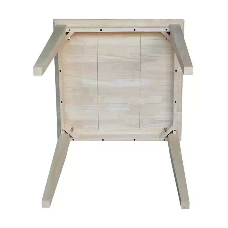 Table de comptoir carrée en bois massif avec pieds Shaker, non finie